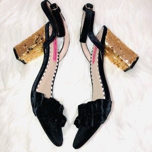 Betsey Johnson Blue Suede Sandals 7